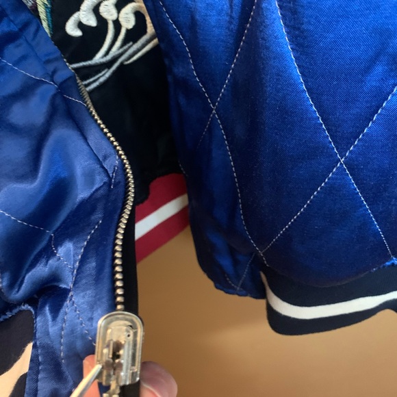 TopShop Reversible Quilted Japan Tiger Eagle Bomber Jacket 12 - Picture 10 of 11